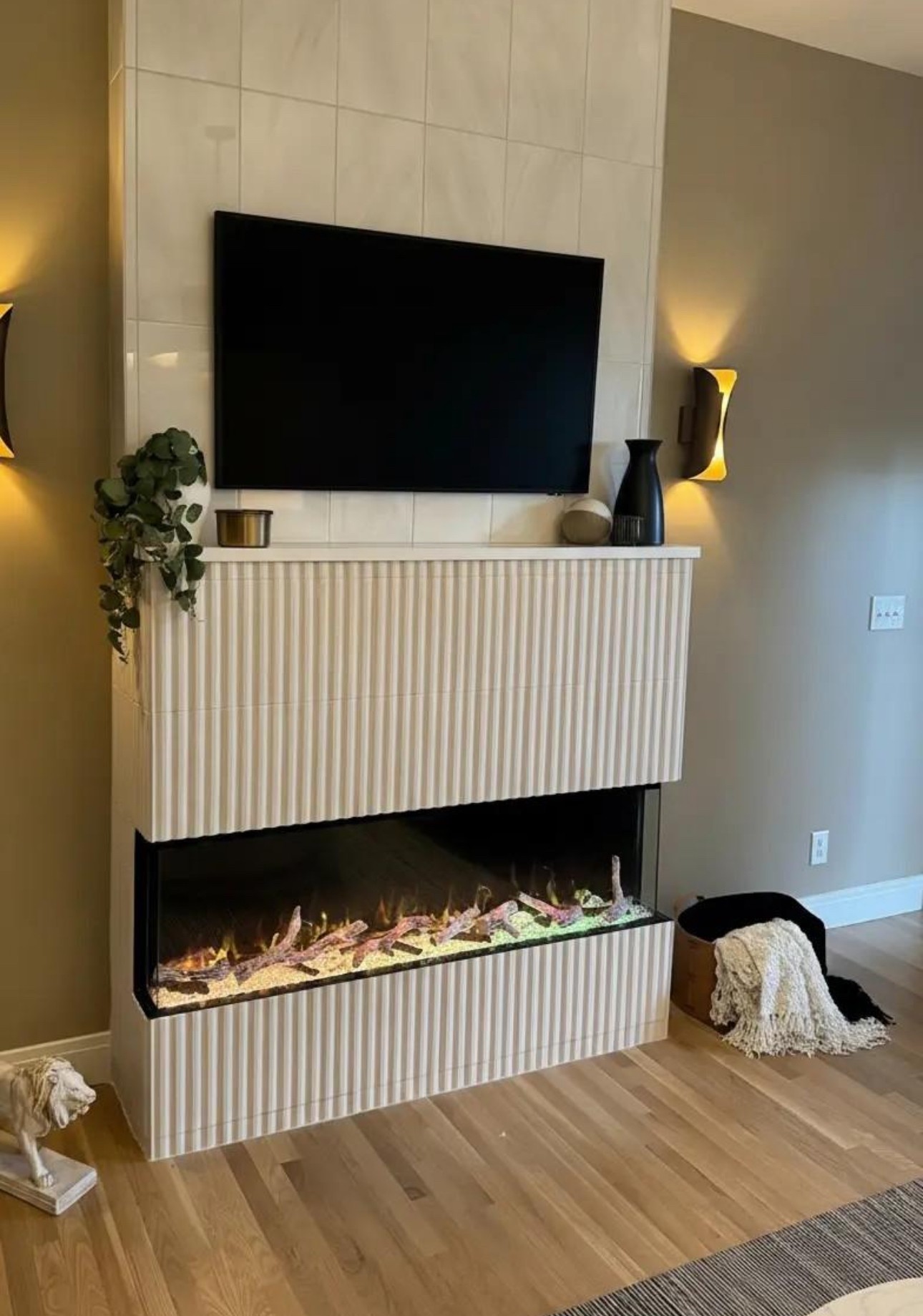 Fluted Modern Fireplace