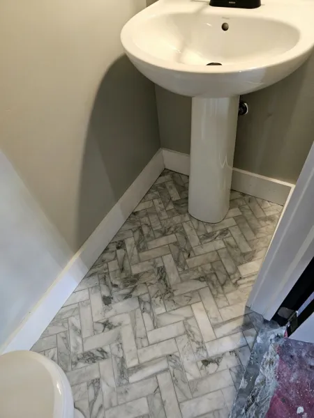 Marble Herringbone Floor