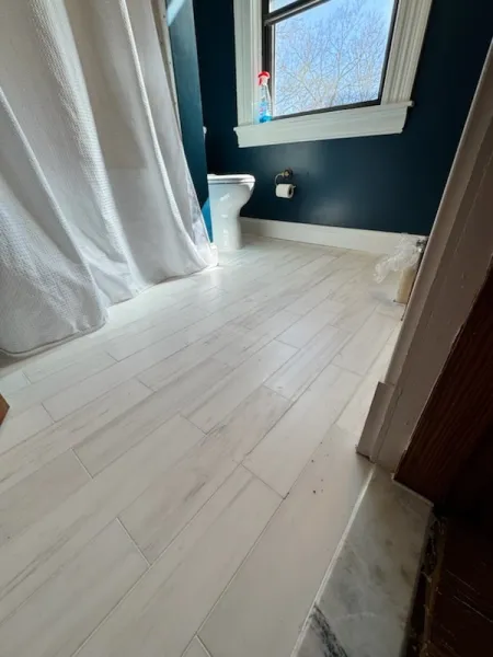 Navy Bath Wood-Plank Tile