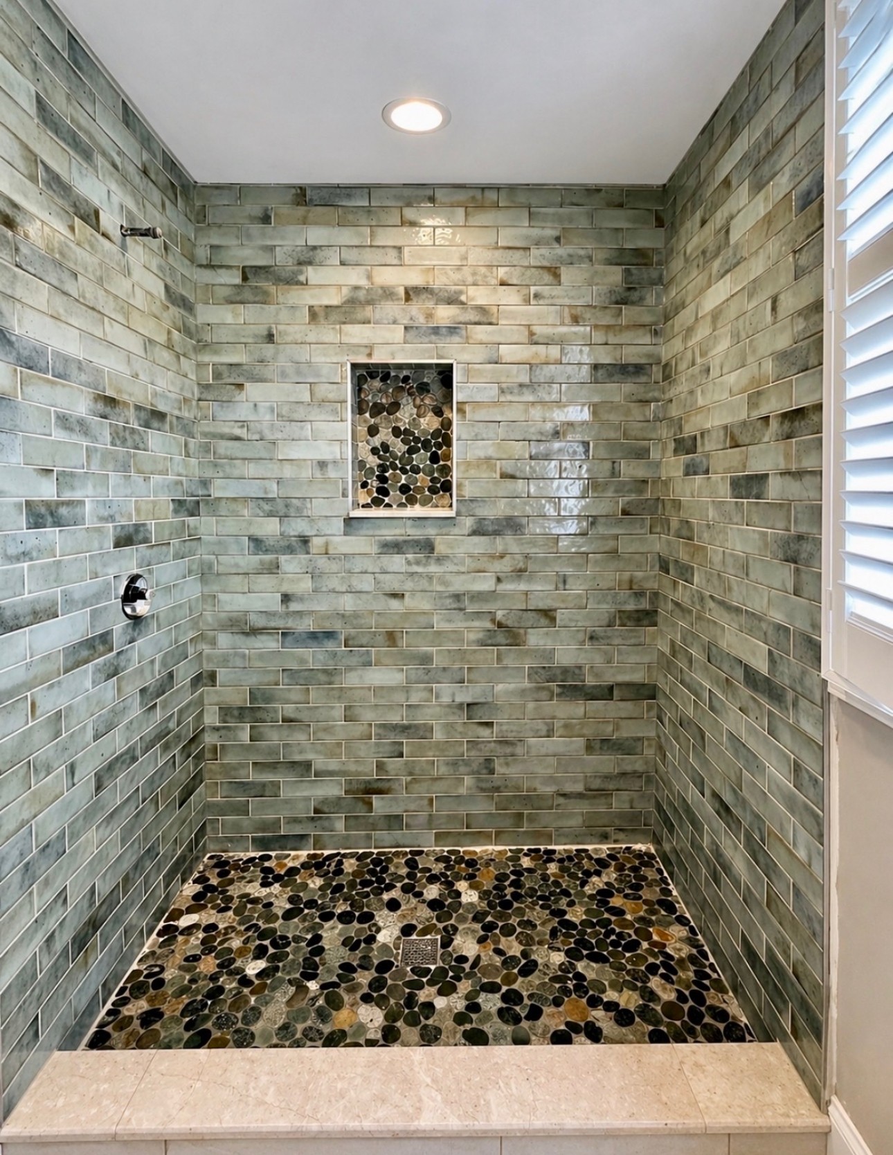 Sea Glass & Pebble Shower