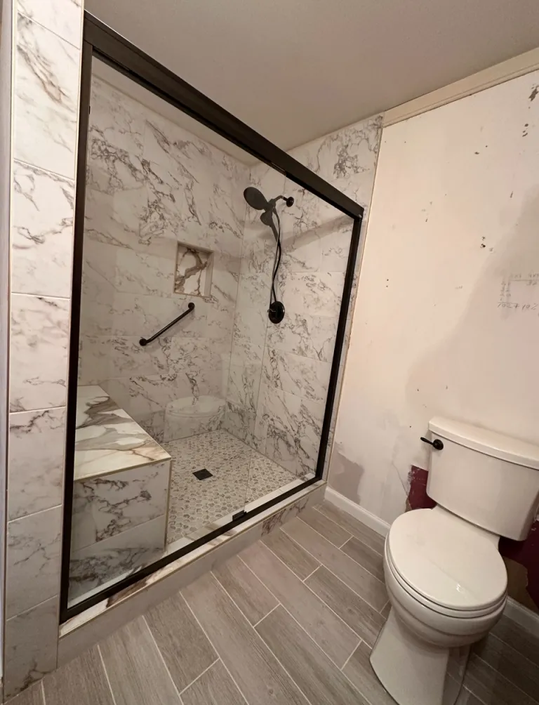 Calacatta Walk-In Shower